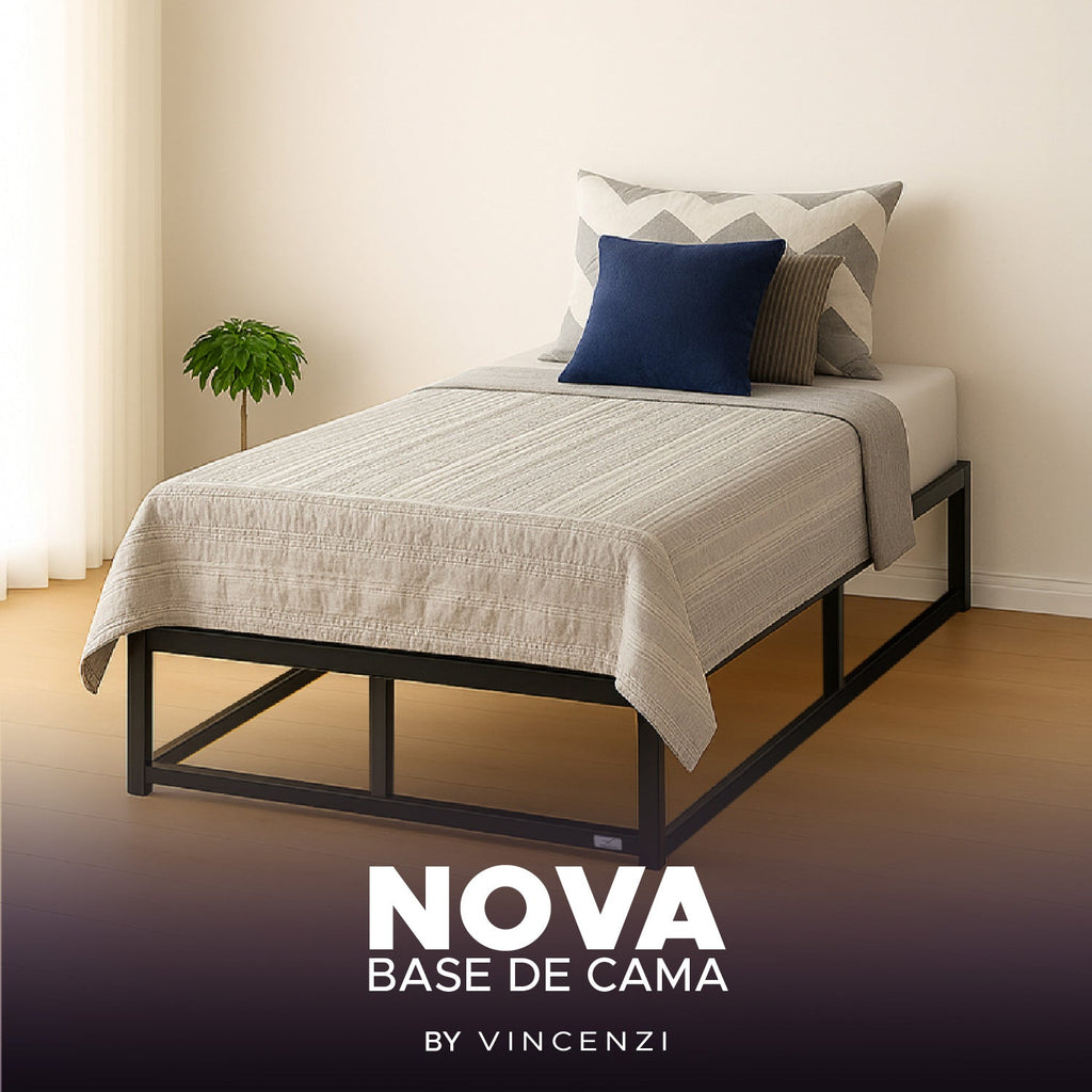 Base para cama Europea Acero y Madera 90X190 cm 1 Pza Vincenzi