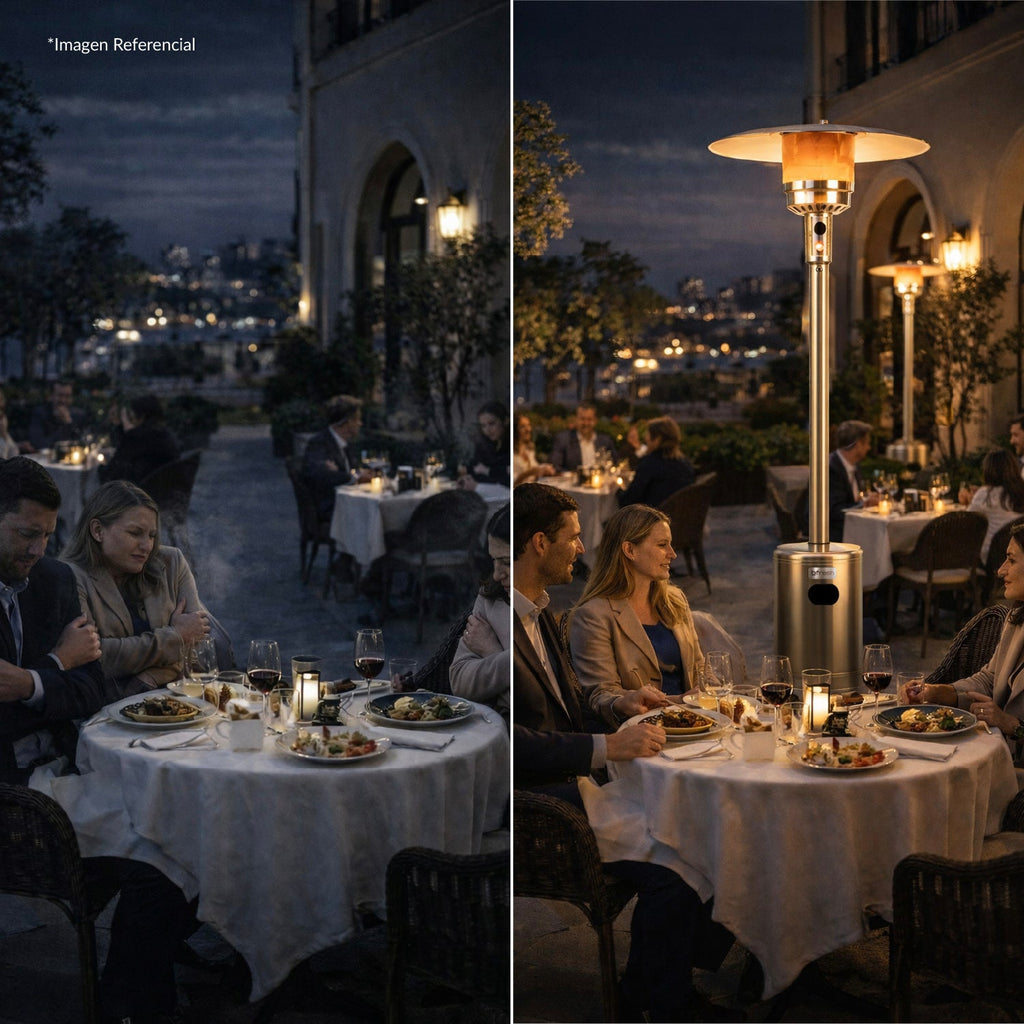 Estufa De Patio Exterior A Gas 50,000 BTU Plateado Antivuelco Bfresh