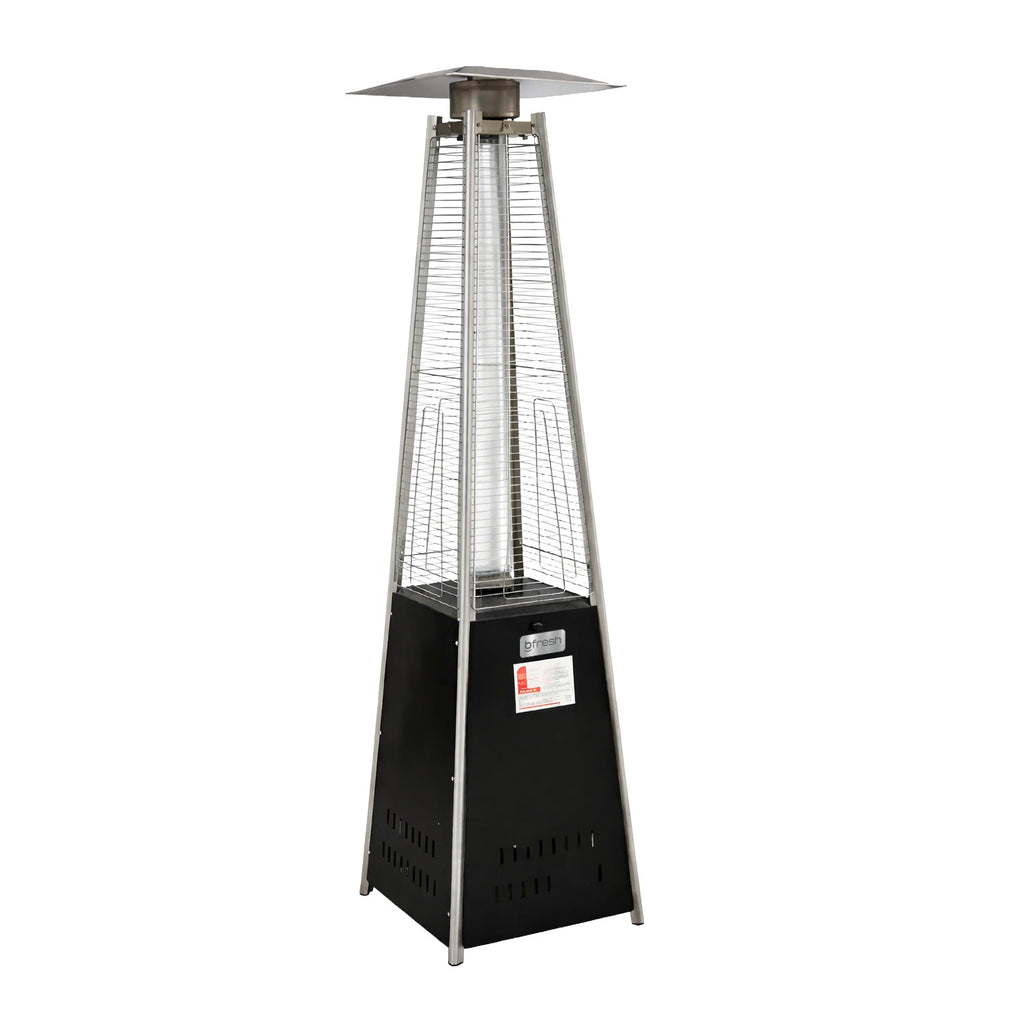 Estufa De Patio Tipo Pirámide A Gas 14kw Negro Bfresh