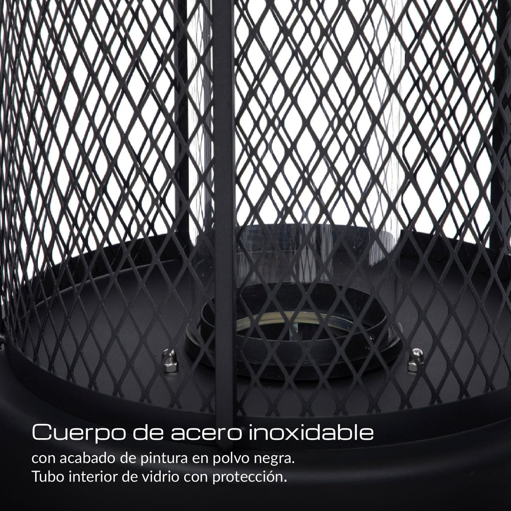 Estufa Patio Exterior Cilíndrica A Gas 12,5kw Negra Bfresh