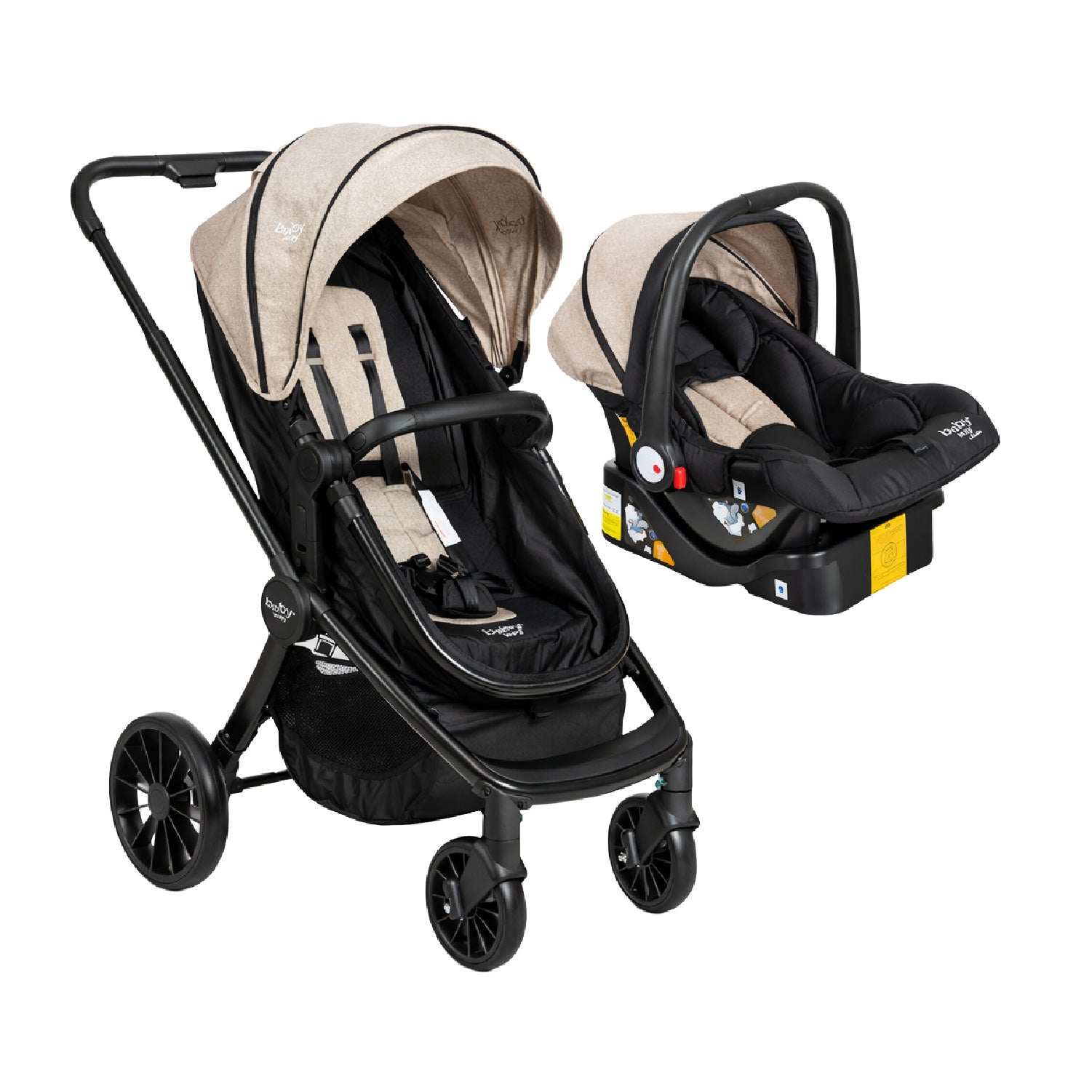 Coche Bebé 3 en 1 Baby Way Negro Plegable con Silla de Auto