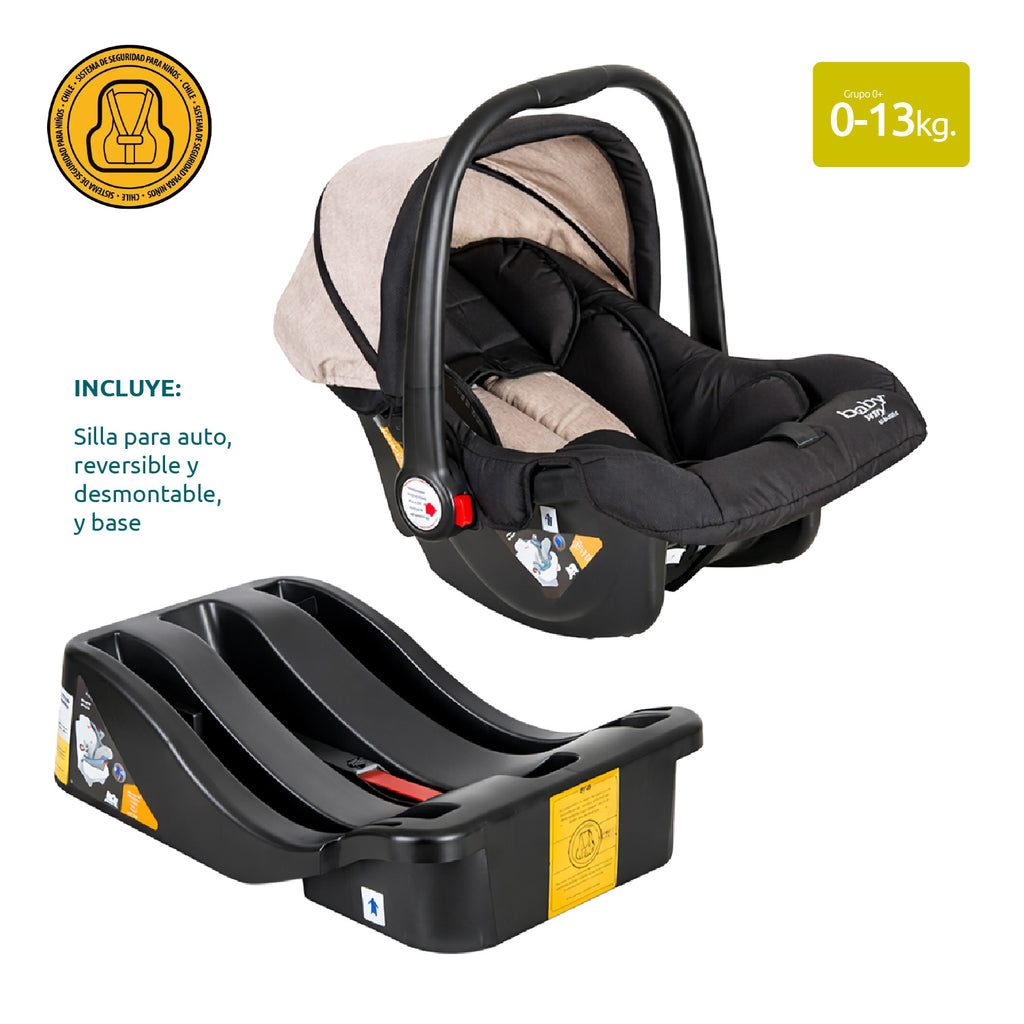 Coche Bebé 3 en 1 Baby Way Negro Plegable con Silla de Auto