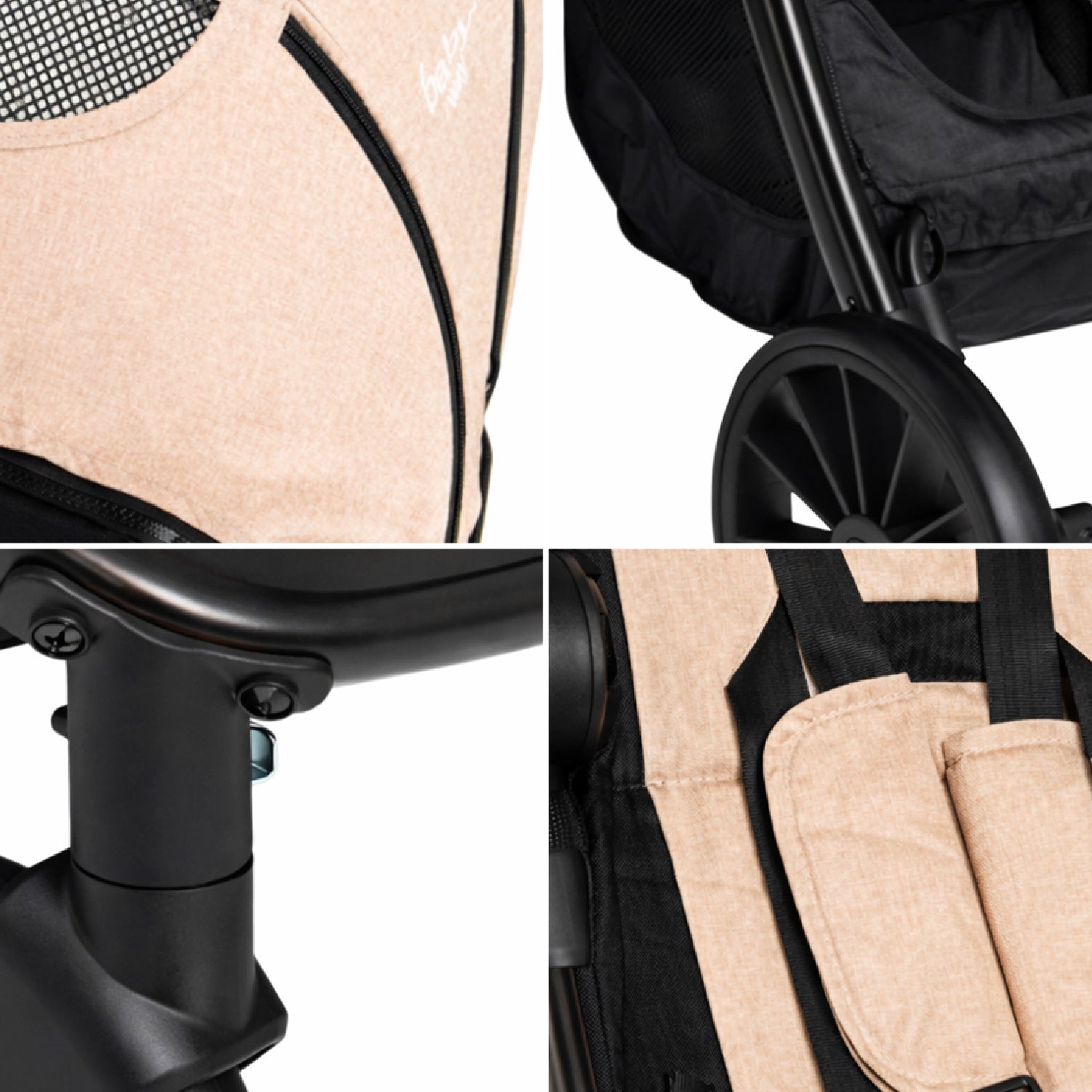 Coche Bebé 3 en 1 Baby Way Negro Plegable con Silla de Auto