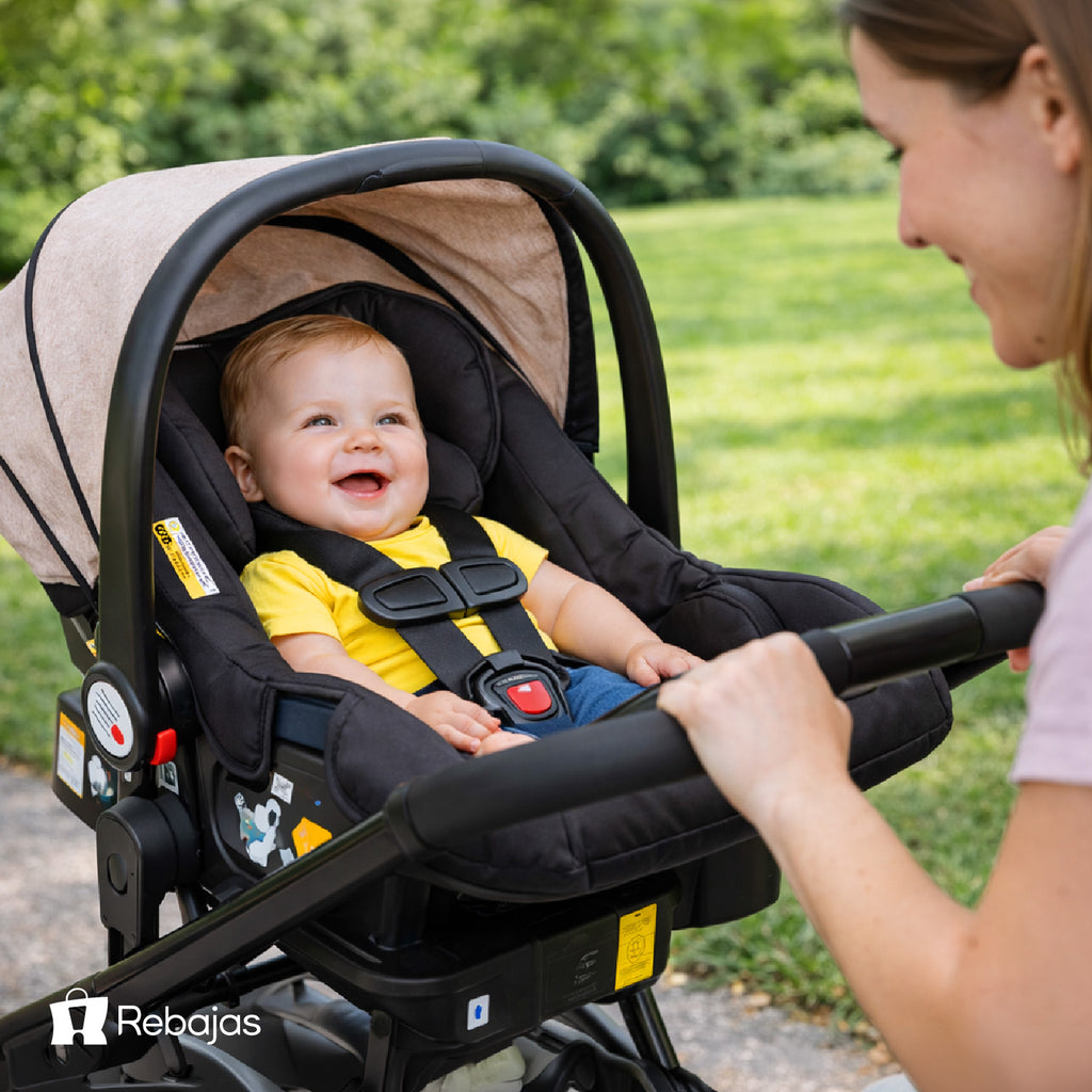 Coche Bebé 3 en 1 Baby Way Negro Plegable con Silla de Auto
