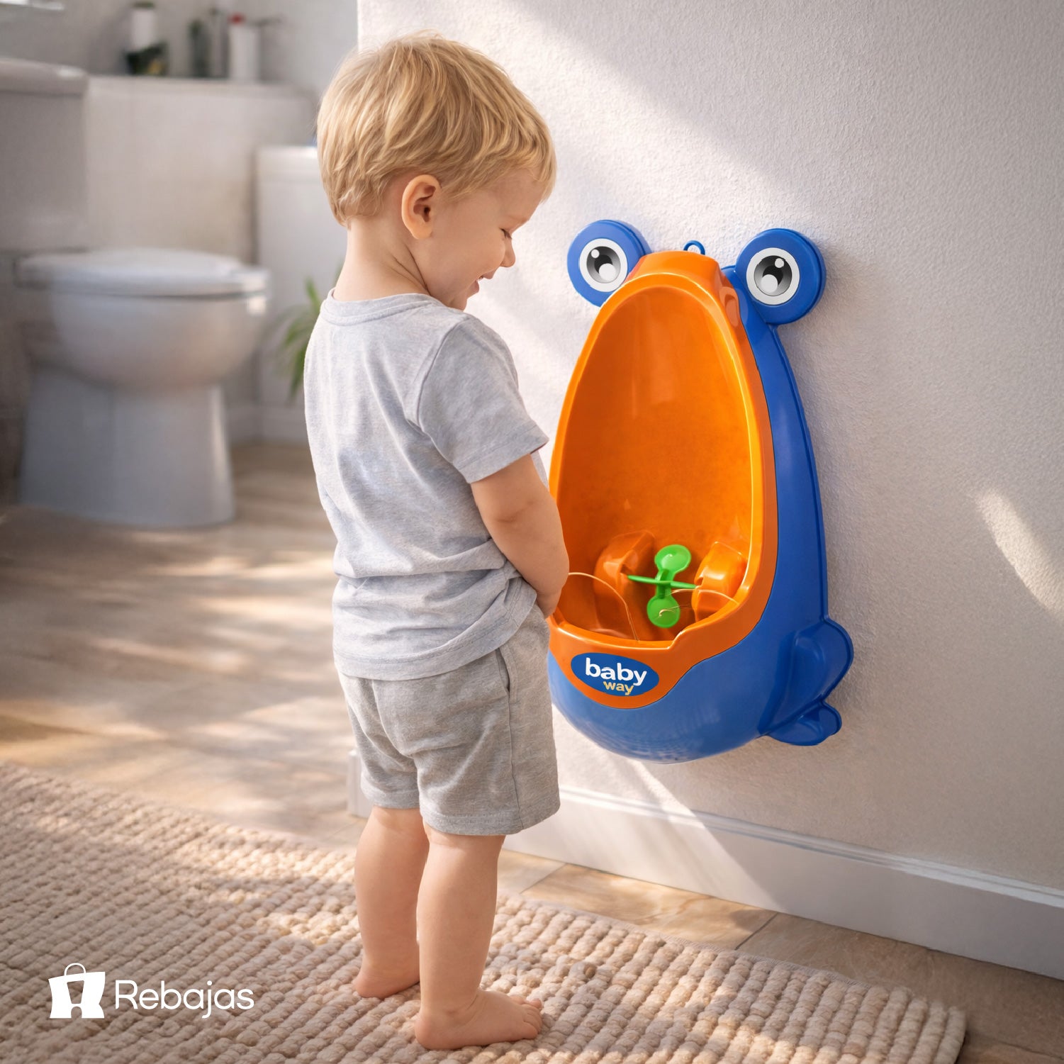 Urinal Infantil Baby Way Azul Ajustable con Diseño Interactivo