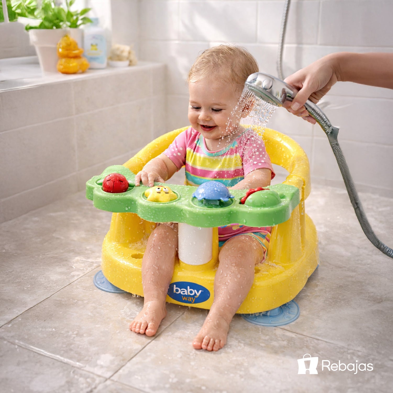 Asiento Baño Bebé Baby Way con Ventosas Antideslizante