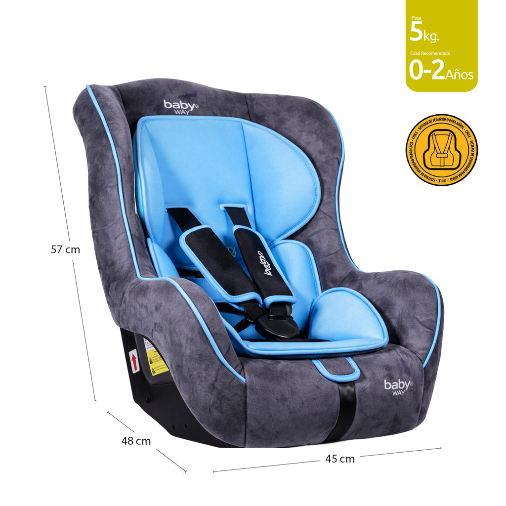 Silla Auto Baby Way Turquesa 5 Puntas Segura y Resistente