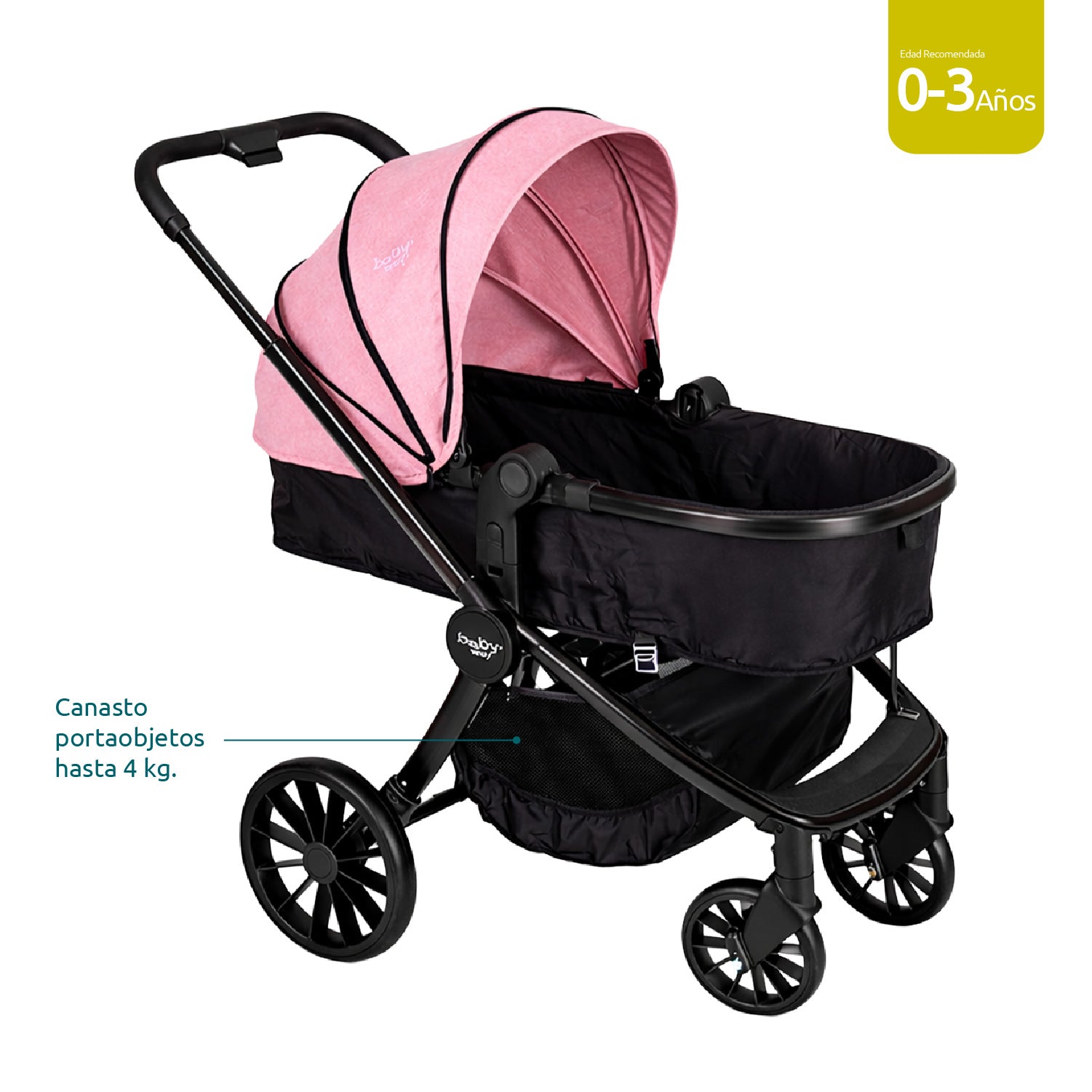 Coche Bebé Travel System Baby Way 3 en 1 Aluminio