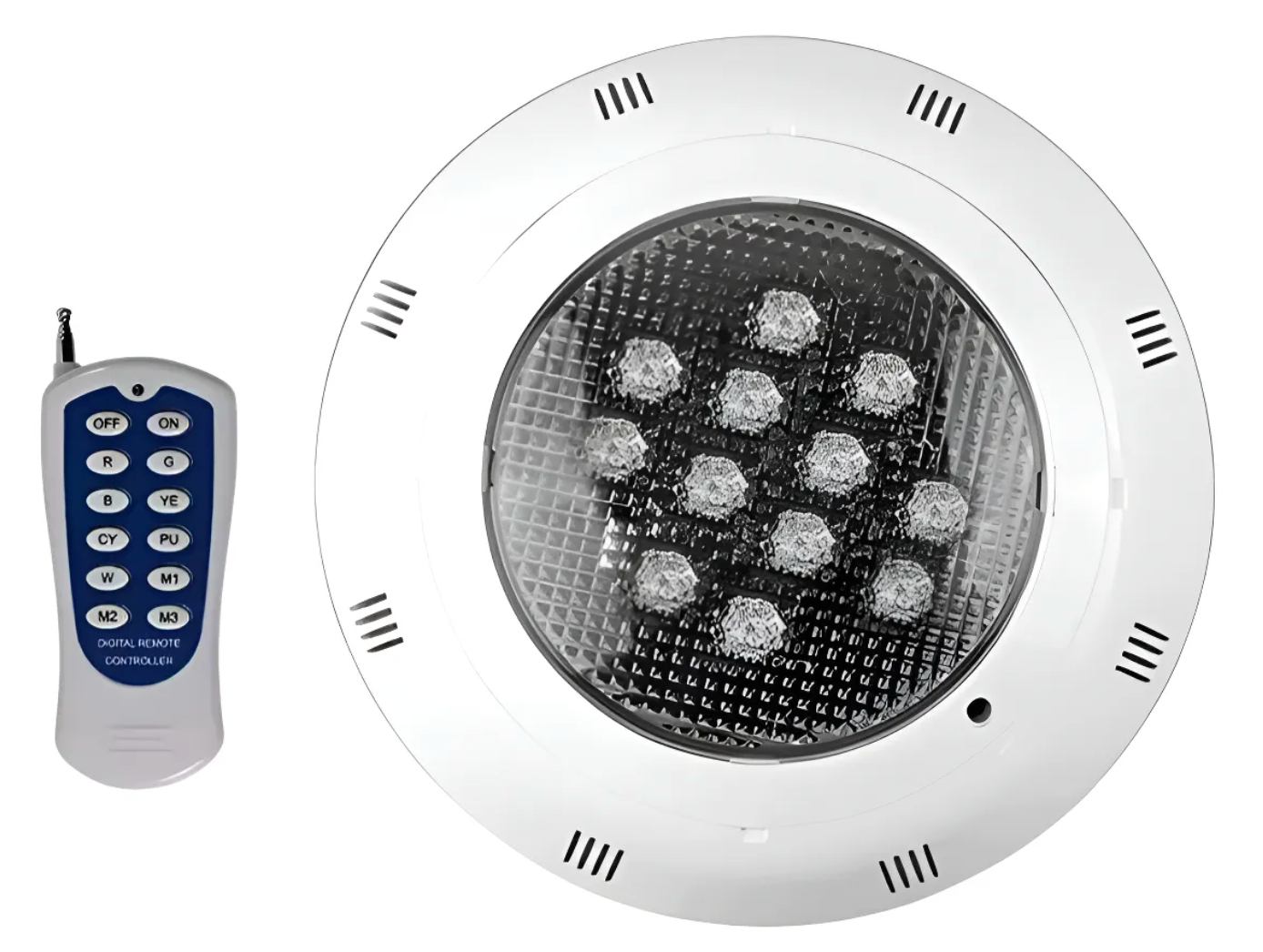 Foco Led Piscina 12w 7 Colores Con Control Remoto Homeclaf