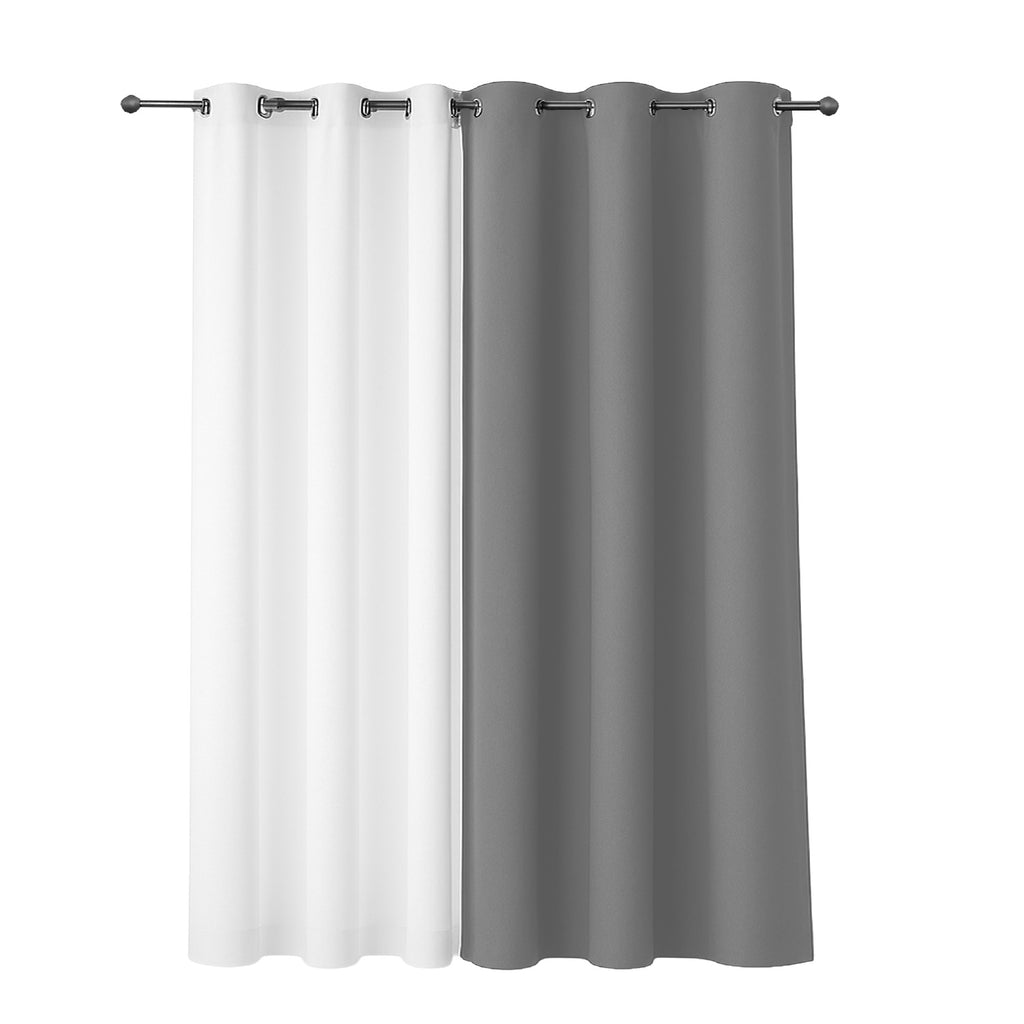 Cortina de Tela Blackout Gris + Velo Vincenzi 140x220