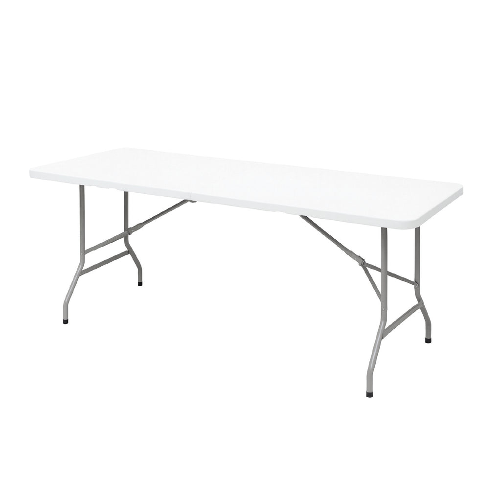 Mesa Plegable Tipo Maleta Blanca 180x72x72 cm Vincenzi