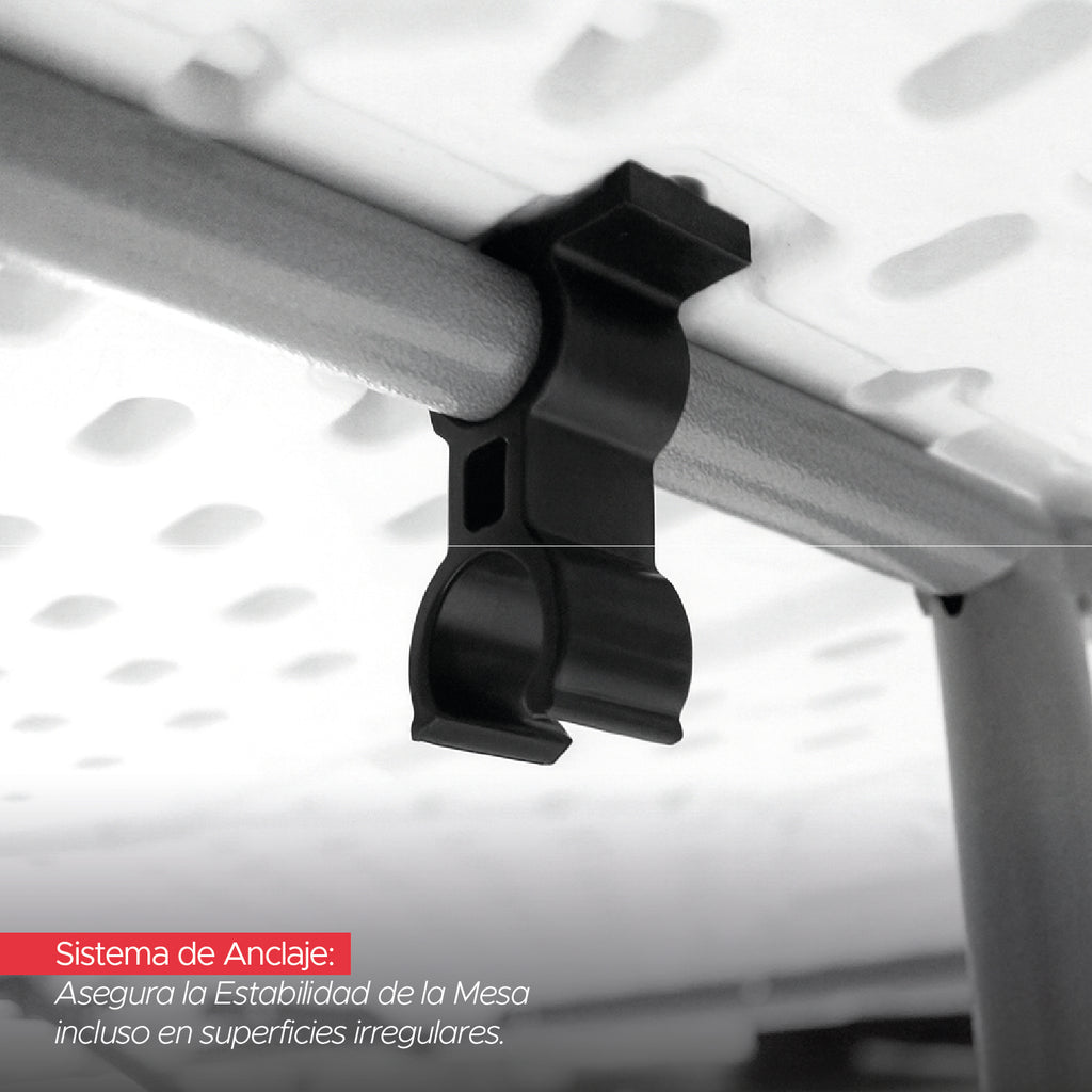 Mesa Plegable Tipo Maleta Blanca 180x72x72 cm Vincenzi