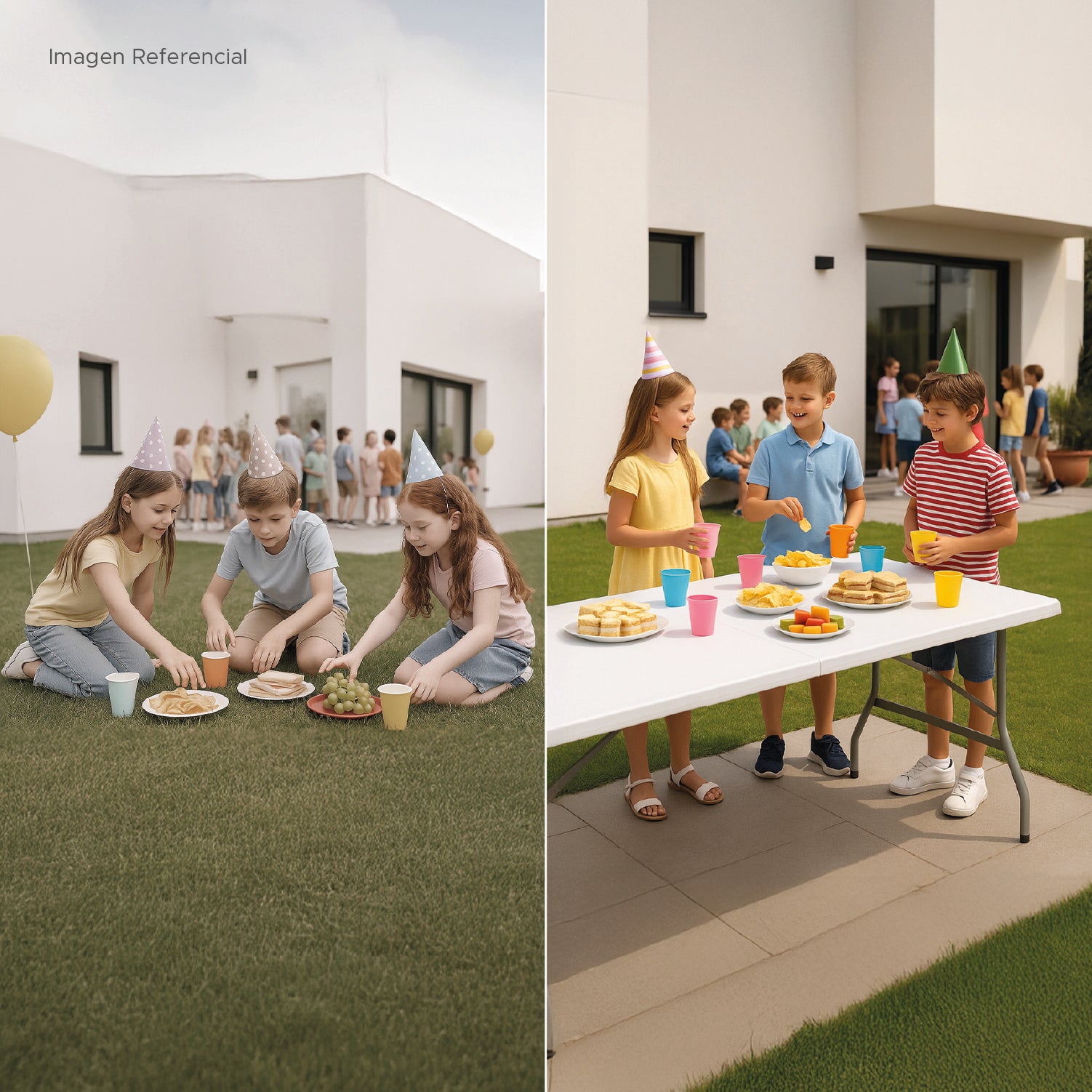 Mesa Plegable Tipo Maleta Blanca 180x72x72 cm Vincenzi