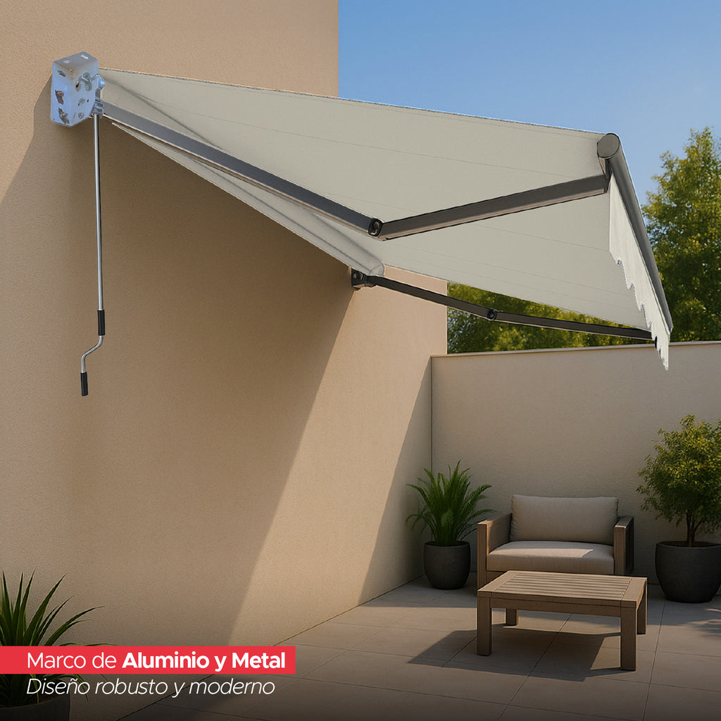 Toldo con brazo retractil Terrazas 2x1.5 Mts Blanco