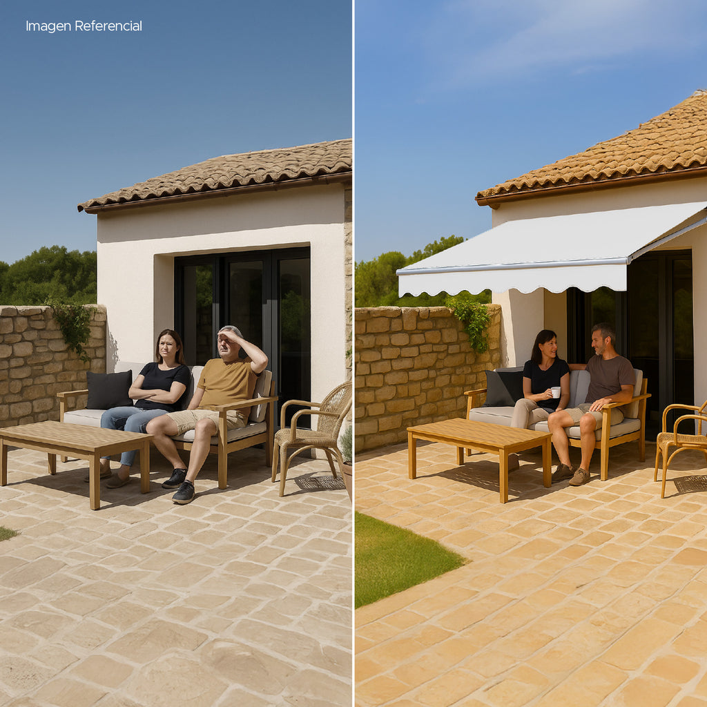 Toldo con brazo retractil Terrazas 2x1.5 Mts Blanco