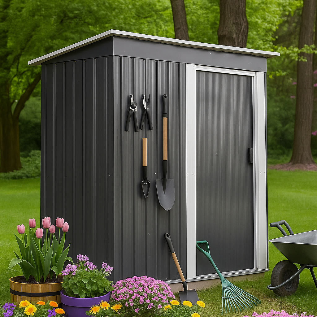 Bodega de Jardín Gris 181x162x86 cm Homeclaf