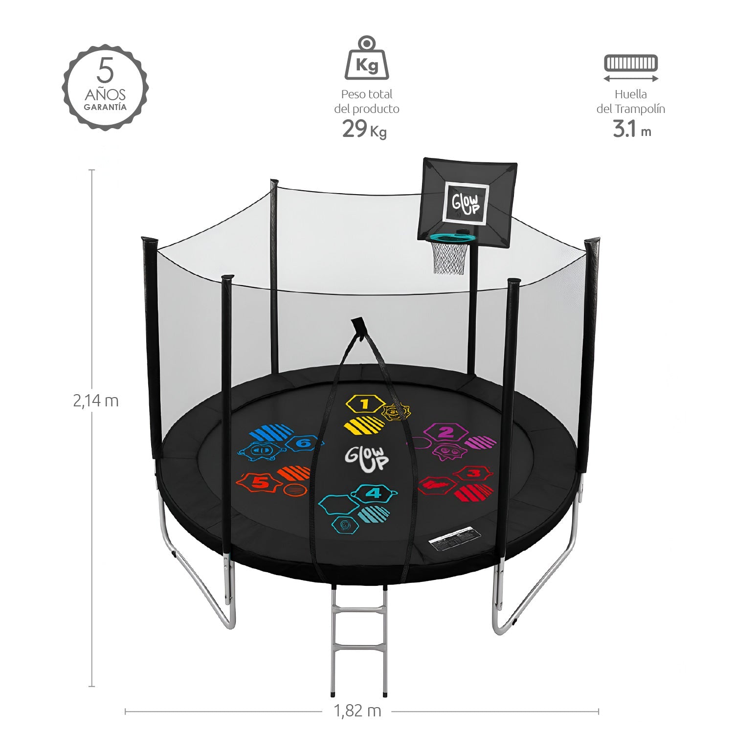 Cama elástica 6ft 183mt edición ltda con Juegos agua GlowUp