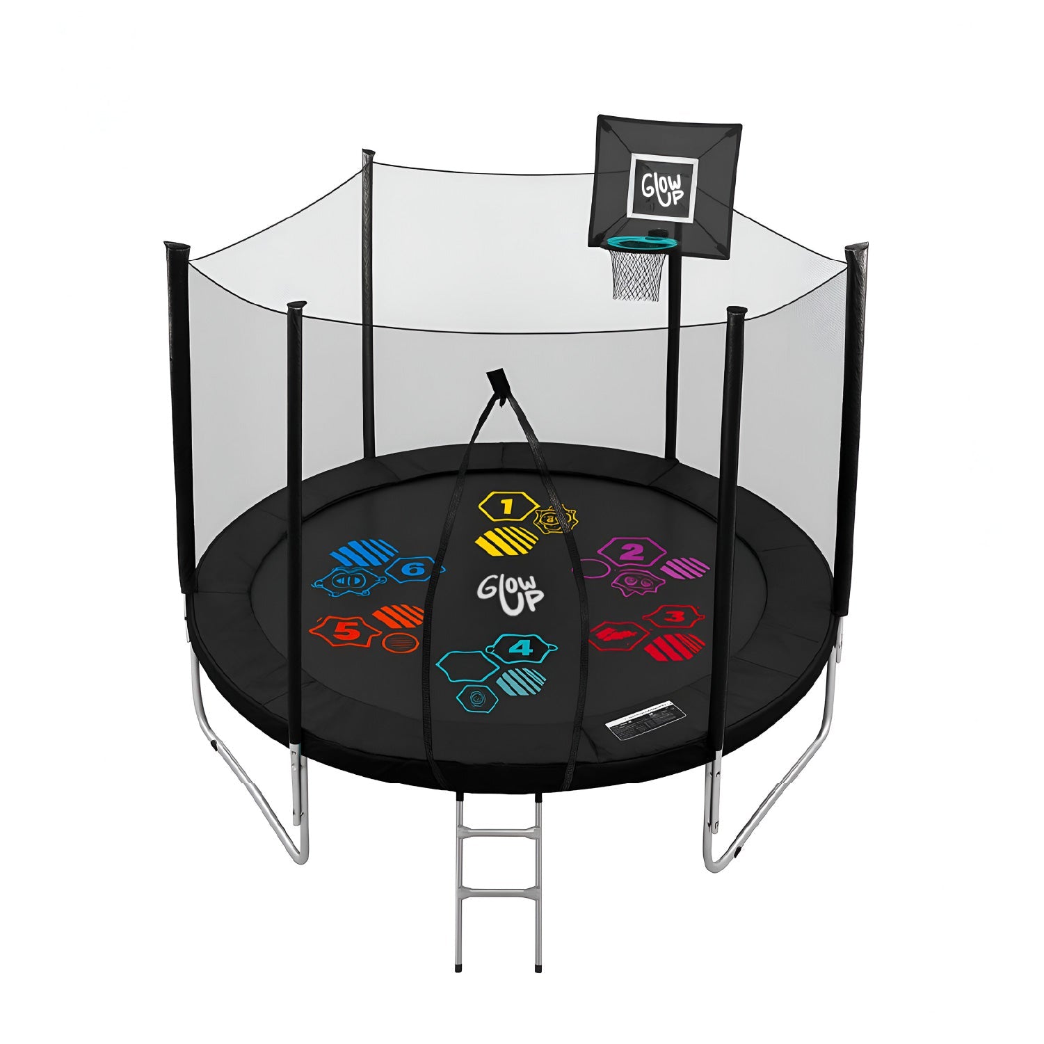 Cama Elástica 10ft 3.05 mts GlowUp Malla y Escalera Limited Edition