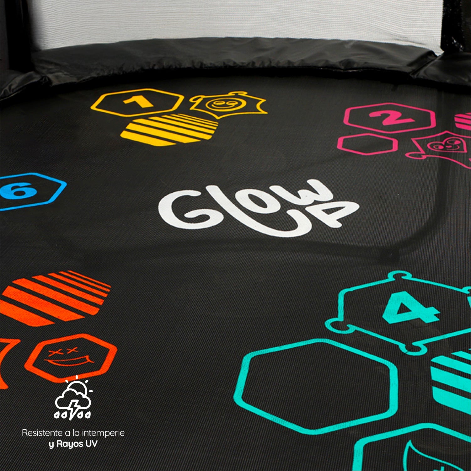 Cama Elástica 10ft 3.05 mts GlowUp Malla y Escalera Limited Edition