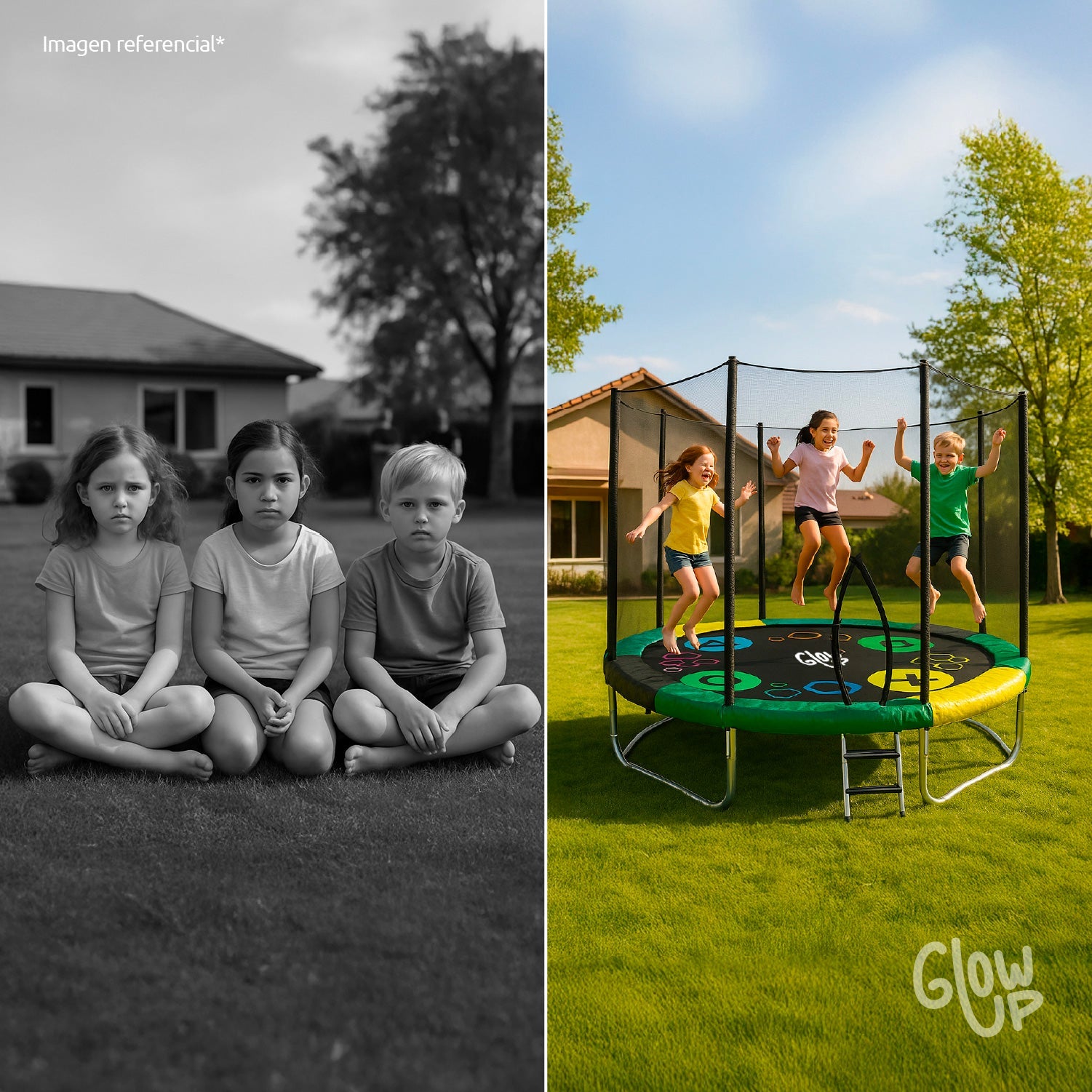 Cama Elástica 3,05 mt 10ft Glowup Malla y Escalera Edición Exclusiva F