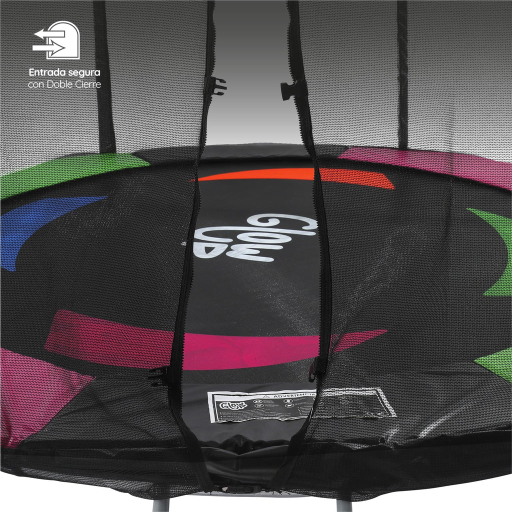 Cama Elástica Glowup 2,44 mt 8ft GlowUp Con Malla y Escalera Edición Exclusiva P