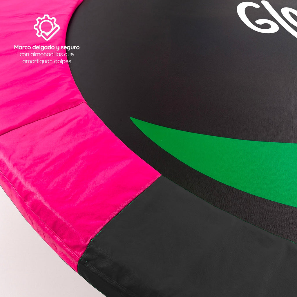 Cama Elástica Glowup 2,44 mt 8ft GlowUp Con Malla y Escalera Edición Exclusiva P