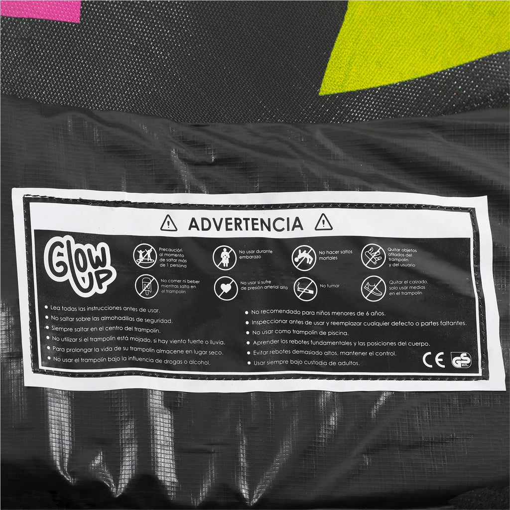 Cama Elástica Glowup 2,44 mt 8ft GlowUp Con Malla y Escalera Edición Exclusiva P