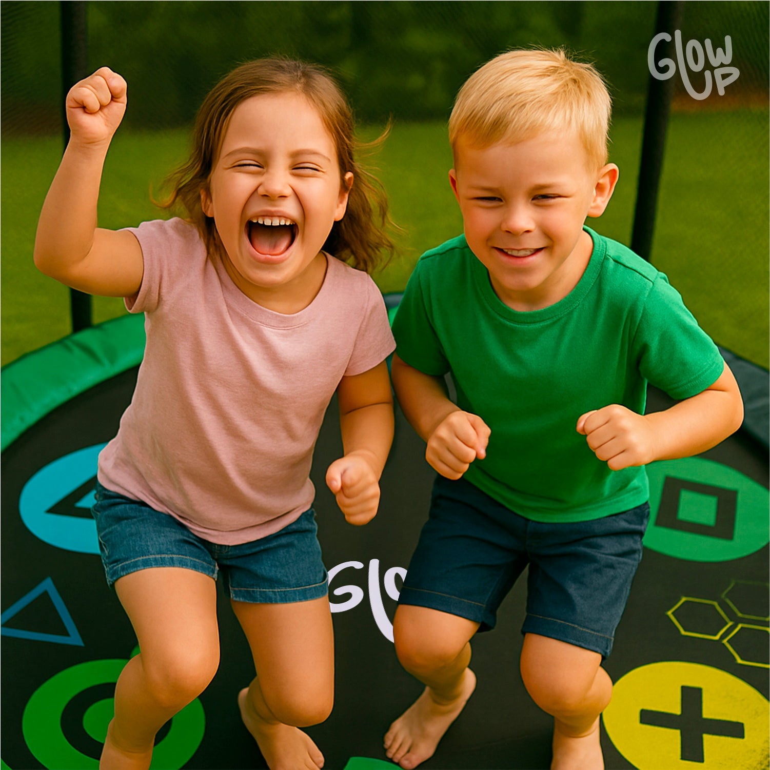 Cama Elástica 2,44 mts 8ft Glowup Malla de seguridad y escalera Edición Exclusiva F