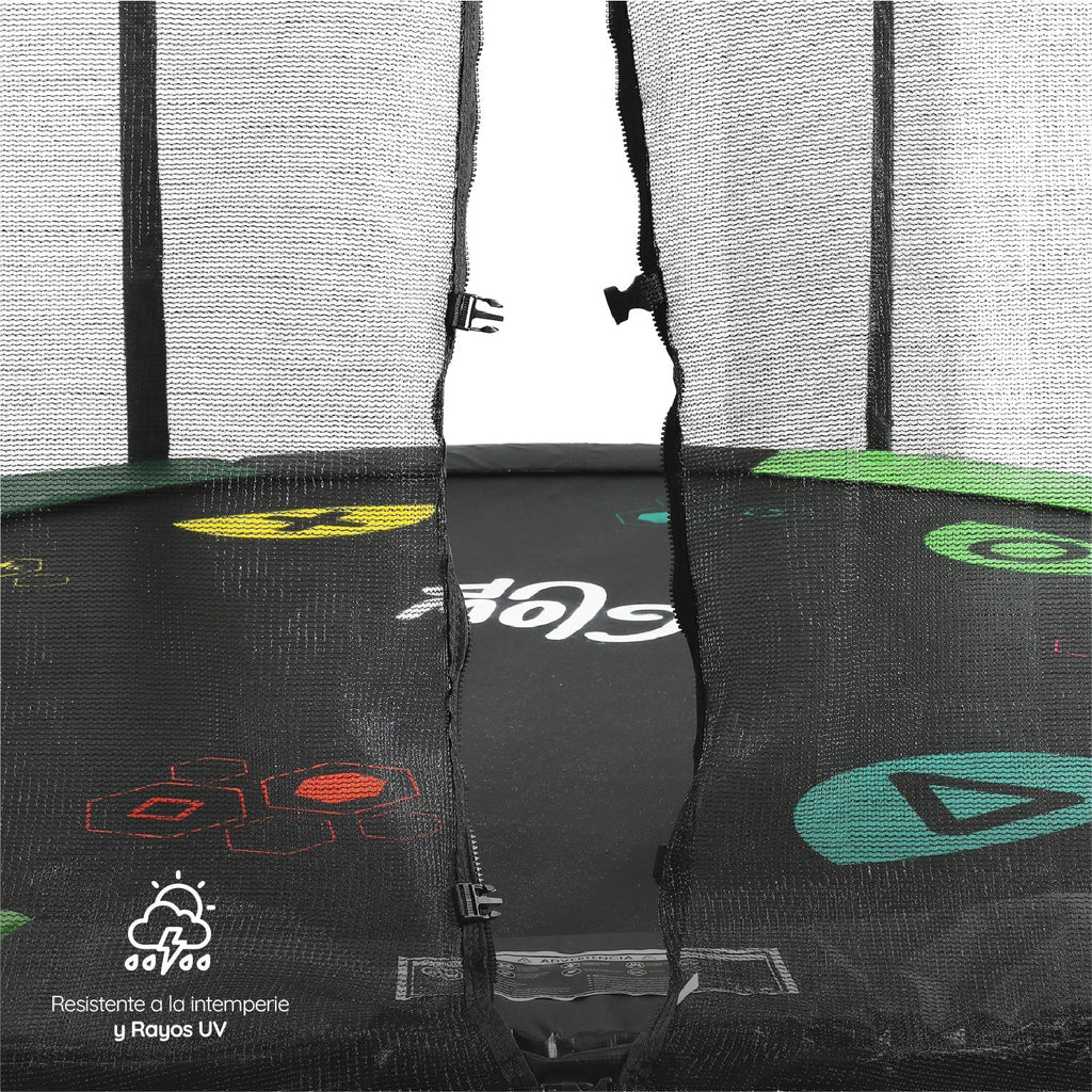 Cama Elástica 2,44 mts 8ft Glowup Malla de seguridad y escalera Edición Exclusiva F