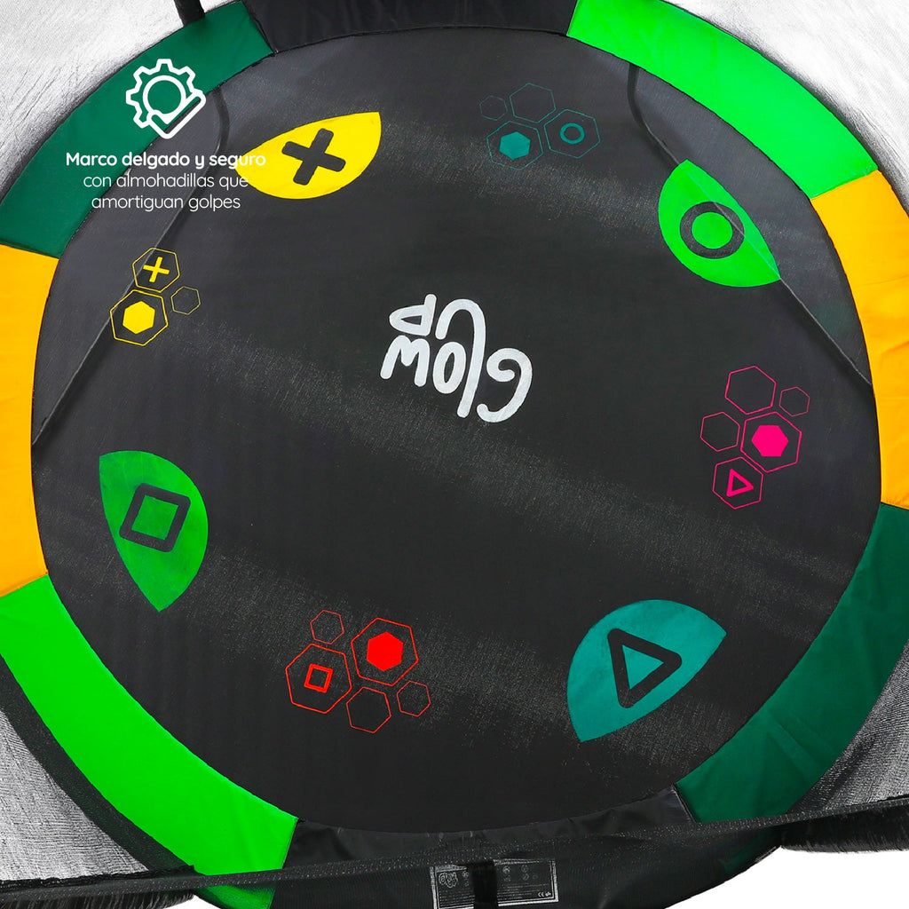 Cama Elástica 2,44 mts 8ft Glowup Malla de seguridad y escalera Edición Exclusiva F