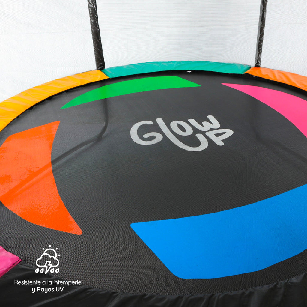 Cama Elástica 3,05 mts 10ft GlowUp Malla y Escalera Edición Exclusiva P