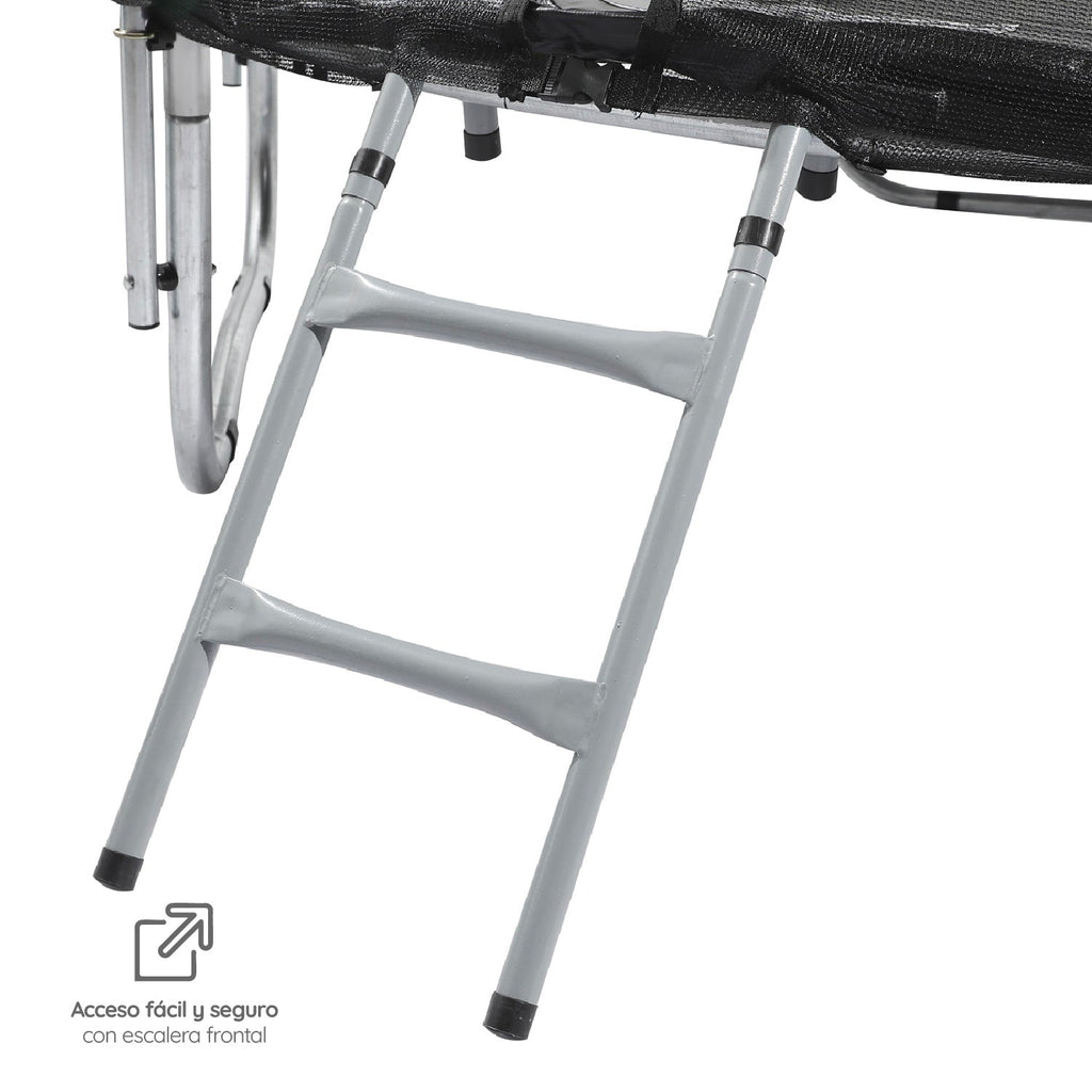 Cama Elástica 3,05 mts 10ft GlowUp Malla y Escalera Edición Exclusiva P