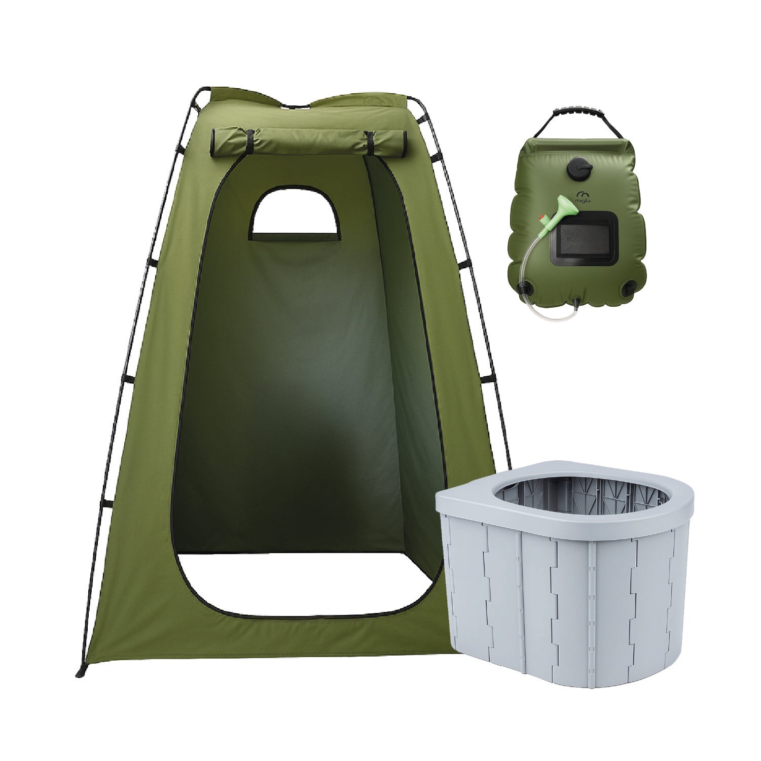 Carpa Probador y Baño Químico Portátil con Ducha Solar para Camping
