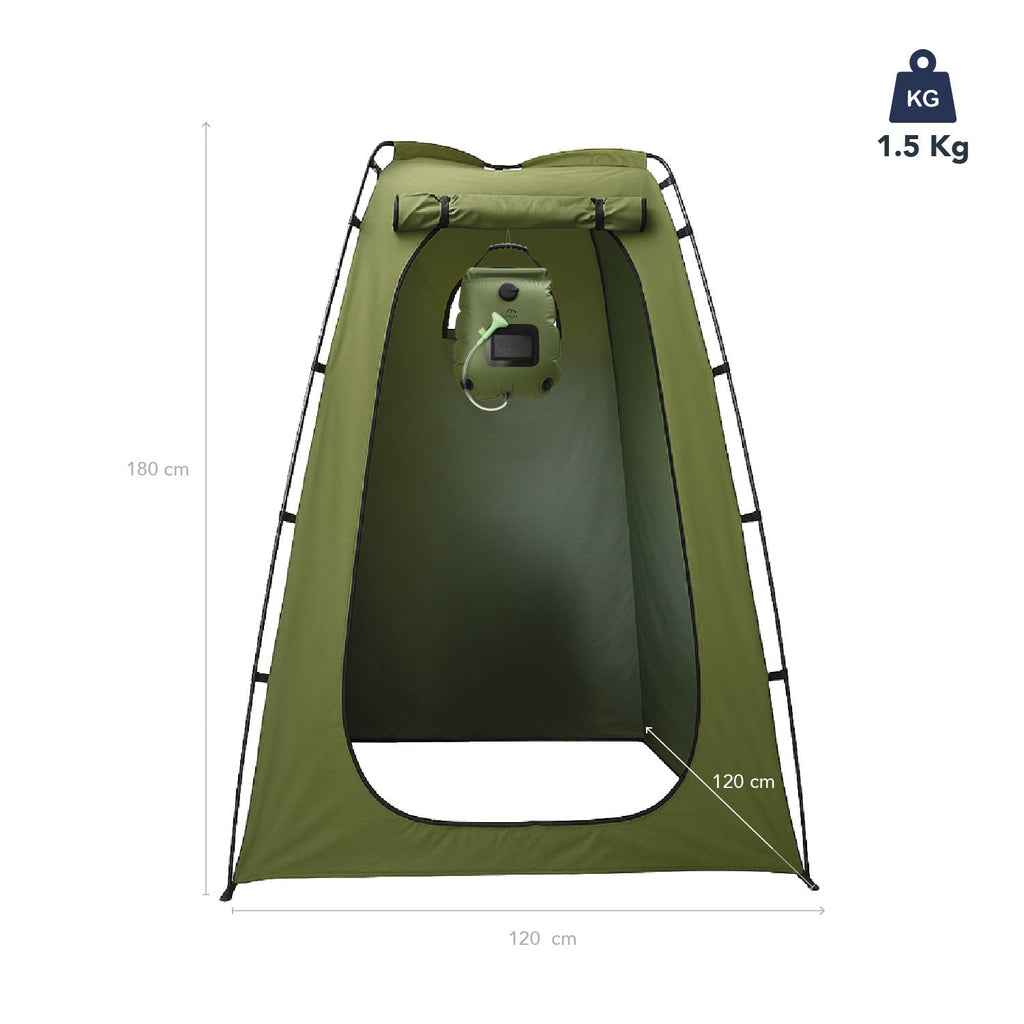 Carpa Probador y Baño Químico Portátil con Ducha Solar para Camping