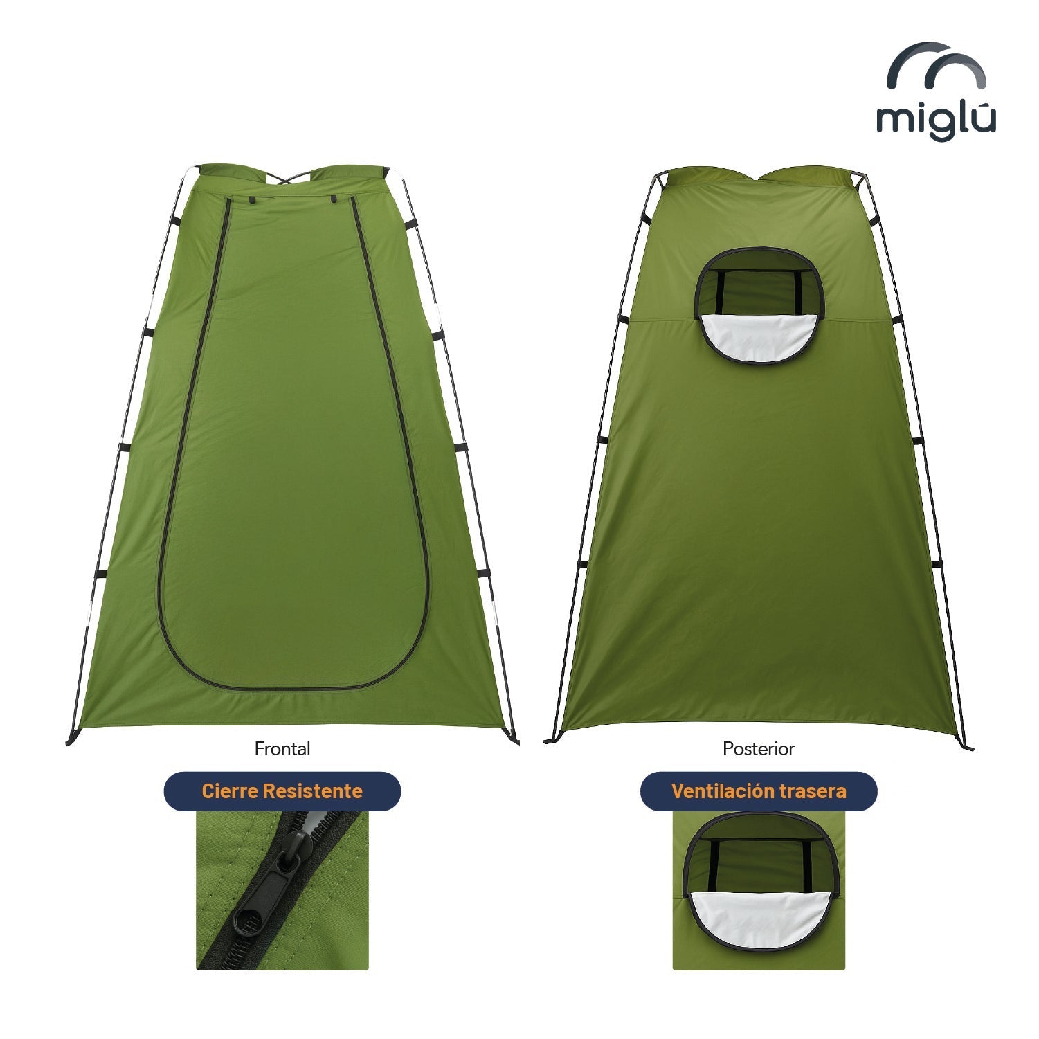 Carpa Probador y Baño Químico Portátil con Ducha Solar para Camping